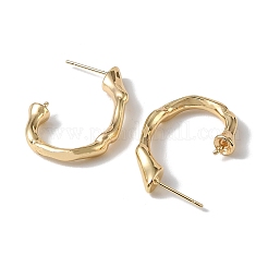 Brass Stud Earring Settings for Half Drilled Beads&nbsp;KK-CBAF05D-01G