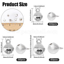 240Pcs 3 Styles Brass Christmas Bell Charms&nbsp;KK-CA0002-57S