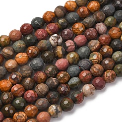 Natural Polychrome Jasper/Picasso Stone/Picasso Jasper Beads Strands&nbsp;G-E571-25A
