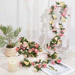 Plastic Artificial Rose Rattan&nbsp;DIY-WH20062-112A