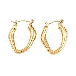 Hollow Nuggets 304 Stainless Steel Hoop Earrings&nbsp;EJEW-P345-05G