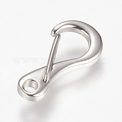 Tarnish Resistant 304 Stainless Steel Push Gate Snap Keychain Clasp Findings&nbsp;STAS-K149-15P