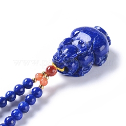 Natural Lapis Lazuli Pendant Necklaces&nbsp;NJEW-G332-05G