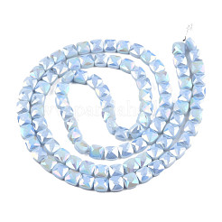 Electroplate Opaque Solid Color Glass Beads Strands&nbsp;EGLA-N002-43-02