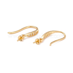 Rack Plating Brass Micro Pave Cubic Zirconia Earring Hooks&nbsp;ZIRC-F126-05G