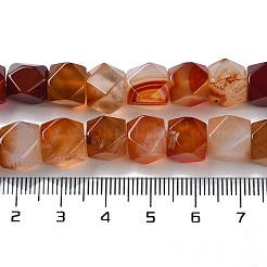 Natural Red Agate Star Cut Round Beads Strands&nbsp;G-M418-C04-01