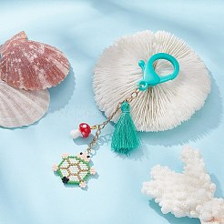Tortoise Handmade Loom Pattern Seed Beads Pendant Decorations&nbsp;HJEW-MZ00012