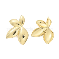 Brass Leaf Stud Earrings&nbsp;EJEW-R016-21G