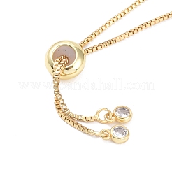 Heart Brass Micro Pave Clear Cubic Zirconia Link Bracelets&nbsp;BJEW-H605-01G-01