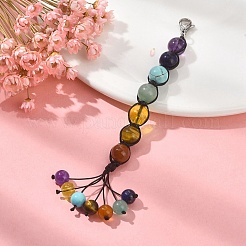 Chakra Gemstone Pendant Decorations&nbsp;HJEW-TA00078-02