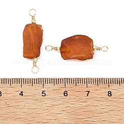 Raw Rough Natural Amber Nuggets Links Connector Charms with Copper Wire Loops&nbsp;PALLOY-JF05336