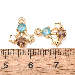 Brass Pave Colorful Cubic Zirconia Charms&nbsp;CU-K002-29A-G