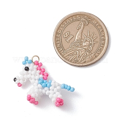 3D Glass Seed Beaded Horse Pendants&nbsp;PALLOY-MZ01215