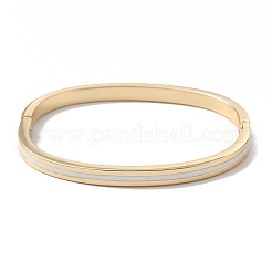 Brass Enamel Hinged Bangle for Women&nbsp;BJEW-A134-03G