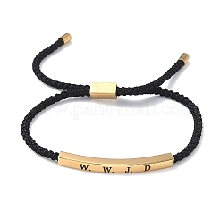 Word WWJD Polyester Cord Slider Bracelets&nbsp;BJEW-P384-01G