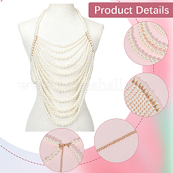 Plastic Imitation Pearl Round Beaded Shoulder Chains&nbsp;AJEW-WH20006-210