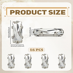 16Pcs Iron & Glass Sew On Crystal Rhinestone&nbsp;FIND-LP0008-63