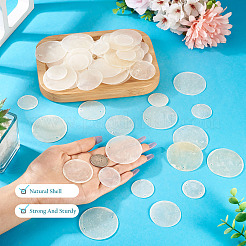 90Pcs 3 Styles Natural Capiz Shell Disc Connector Charms&nbsp;BSHE-MB0001-01