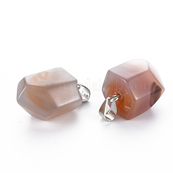 Natural Pink Agate Pendants&nbsp;G-S359-287