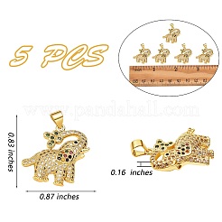 5Pcs Rack Plating Brass Micro Pave Cubic Zirconia Pendants&nbsp;ZIRC-SZ0003-74