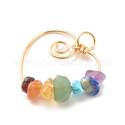 Chakra Natural & Synthetic Gemstone Copper Wire Wrapped Pendants&nbsp;PALLOY-JF01612