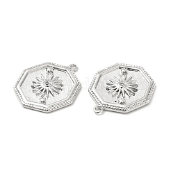 Brass with Micro Pave Clear Cubic Zirconia Pendants&nbsp;KK-B062-05P