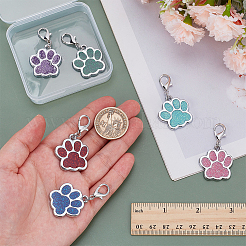 6Pcs 6 Colors Zinc Alloy Glitter Enamel Pendant Decorations&nbsp;AJEW-AR0001-93