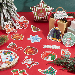 1 Bag Christmas Theme Paper Self-Adhesive Stickers&nbsp;DIY-SC0032-88