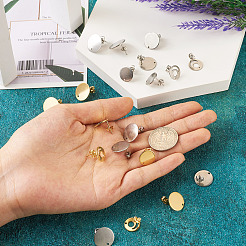 32Pcs 8 Styles 201 Stainless Steel Stud Earring Findings&nbsp;STAS-TA0001-93