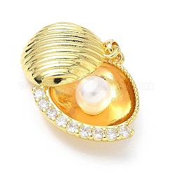 Brass Micro Pave Cubic Zirconia Pendants&nbsp;KK-L253-02G