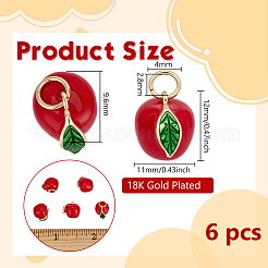 6Pcs Brass Enamel Charms&nbsp;KK-BC0015-02