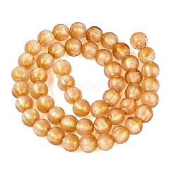 Handmade Lampwork with Gold Powder Beads Strands&nbsp;LAMP-N037-06A-06