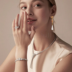 24Pcs 4 Style Bowknot Brass Stud Earring Findings&nbsp;DIY-DR0001-30