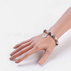 Natural Flower Amazonite Stretch Bracelets&nbsp;BJEW-JB03771-02