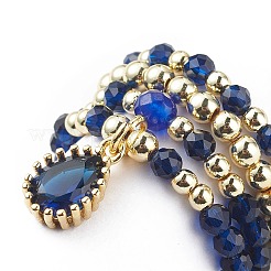 20Pcs 20 Style Natural & Synthetic Mixed Gemstone & Brass Beaded Stretch Rings Set&nbsp;RJEW-JR00540