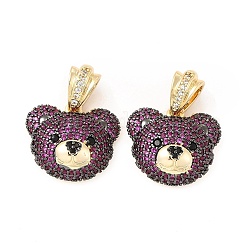 Brass Micro Pave Cubic Zirconia Pendants&nbsp;KK-H441-01A-G