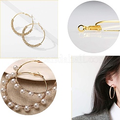 16Pcs 4 Size Brass Hoop Earring Findings&nbsp;KK-YW0001-95