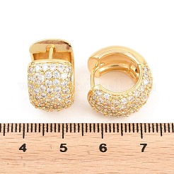 Brass Micro Pave Clear Cubic Zirconia Hoop Earrings&nbsp;EJEW-Z164-21G