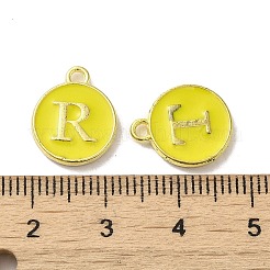 (Defective Closeout Sale: Oxidized)Alloy Letter A~Z Alphabet Enamel Charms&nbsp;ENAM-XCP0001-40G
