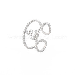 Non-Tarnish 304 Stainless Steel Snake Wide Open Cuff Ring for Women&nbsp;RJEW-S405-239P