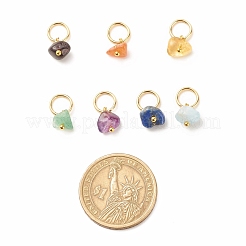 7Pcs 7 Styles Natural Stone Chip Charms&nbsp;PALLOY-JF01485-01