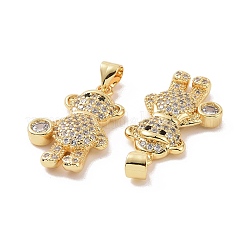 Brass Micro Pave Cubic Zirconia Pendants&nbsp;ZIRC-I063-13G