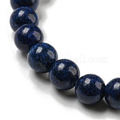 8.5mm Round Natural Lapis Lazuli Dyed Beaded Stretch Bracelets&nbsp;BJEW-C074-01K