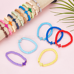 16Pcs 16 Style Polymer Clay Heishi Surfer Stretch Bracelets Set&nbsp;BJEW-AN0001-65