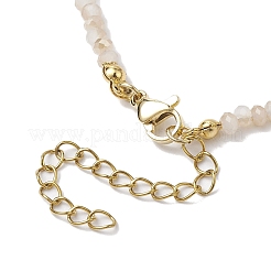 Glass Beads with Shell Heart  Necklaces&nbsp;NJEW-JN04681-03