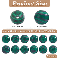 2 Strands Synthetic Malachite Dyed Beads Strands&nbsp;G-PA0002-71