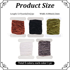 5Pcs 5 Colors Chenille Fly Fishing Tinsel Tying Materials&nbsp;OCOR-GF0006-51A