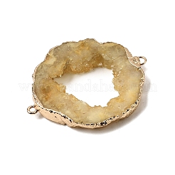 Dyed Natural Druzy Agate Slice Nuggets Links Connector Charms&nbsp;G-P614-04G-01