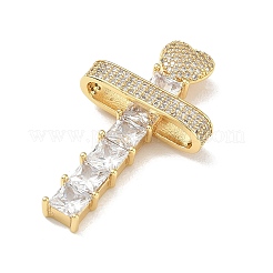 Easter Brass Clear Cubic Zirconia Pendants&nbsp;KK-A303-09B-G