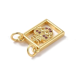 Rack Plating Brass Micro Pave Cubic Zirconia Pendants&nbsp;KK-E281-17G